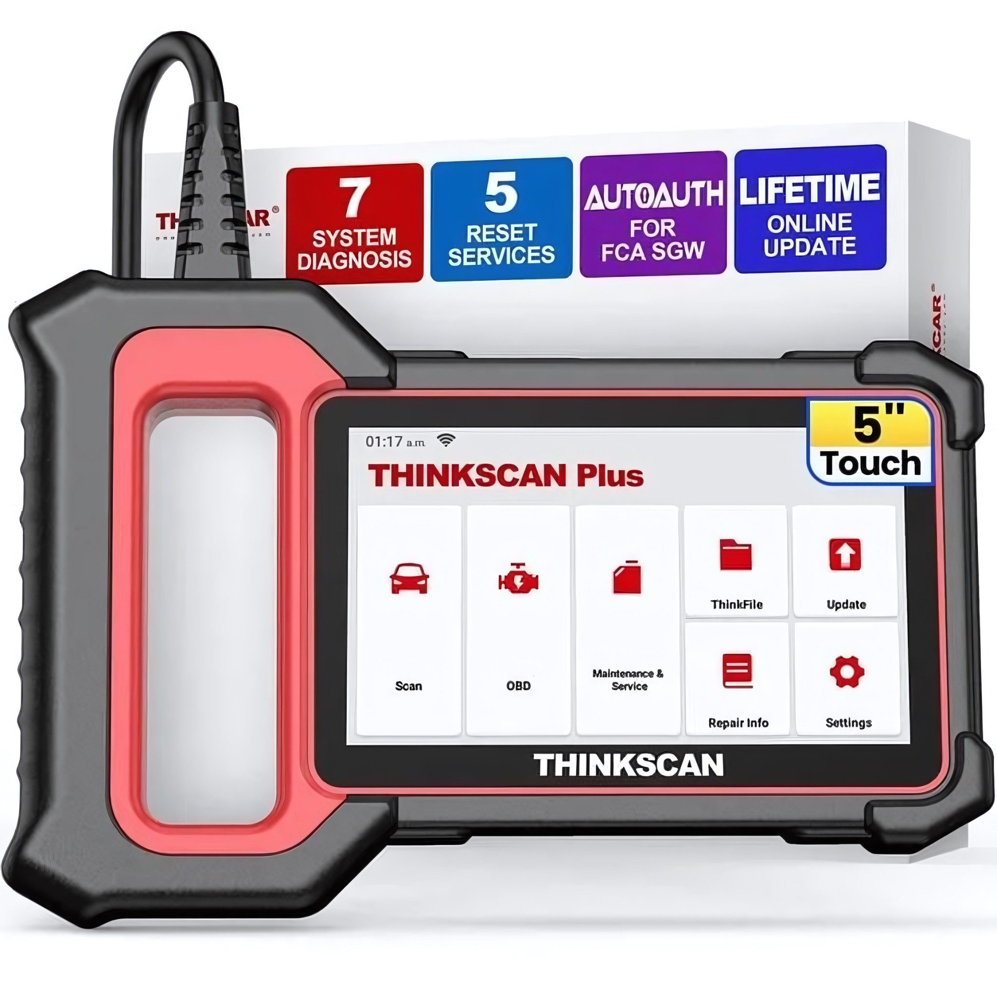 Thinkcar Kfz-Diagnosegerät Thinkscan OBD2 Scanner, OBD Diagnosegerät, DPF-Reset, etc., Komplettset, Komplettset, Fehlercodes auslesen & löschen, Live-Daten, Wartungsarbeiten, etc.