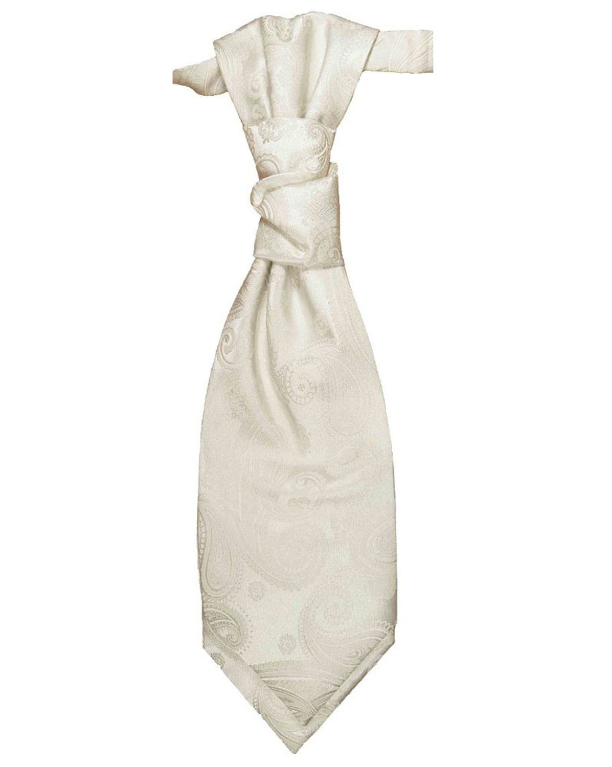 Paul Malone Anzugweste Herren Hochzeitsweste mit Plastron Set 2tlg paisley - Bräutigam (Set, 2-tlg., mit Weste und Plastron) ivory V44, Gr. 94 (XST) – Bild 4 von 5