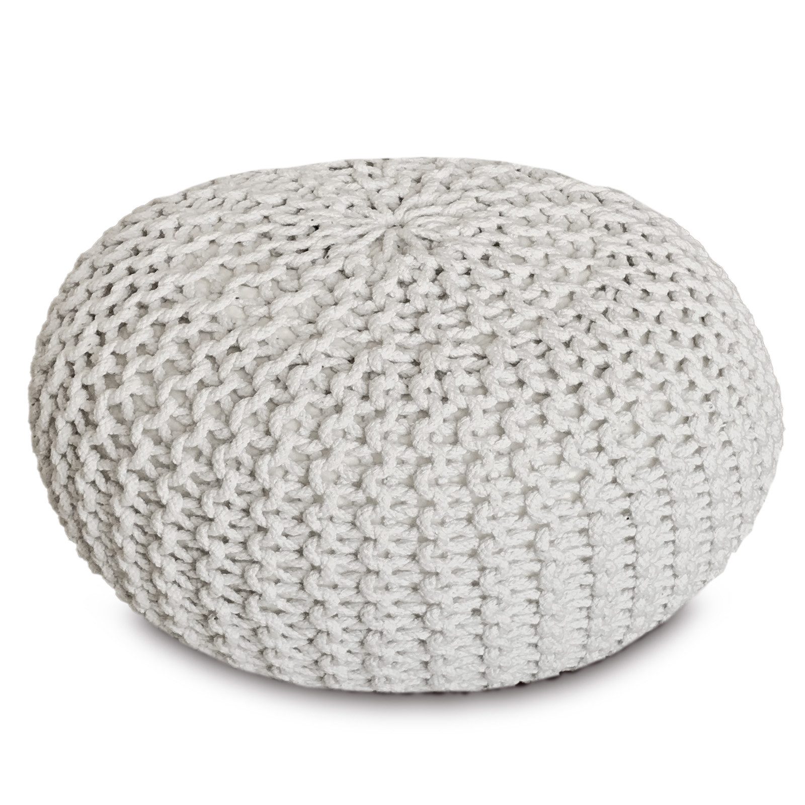 Amagohome Sitzhocker Sitzpouf Strickhocker Pouf Ø45 H30cm Bodenkissen Indoor Baumwolle recy