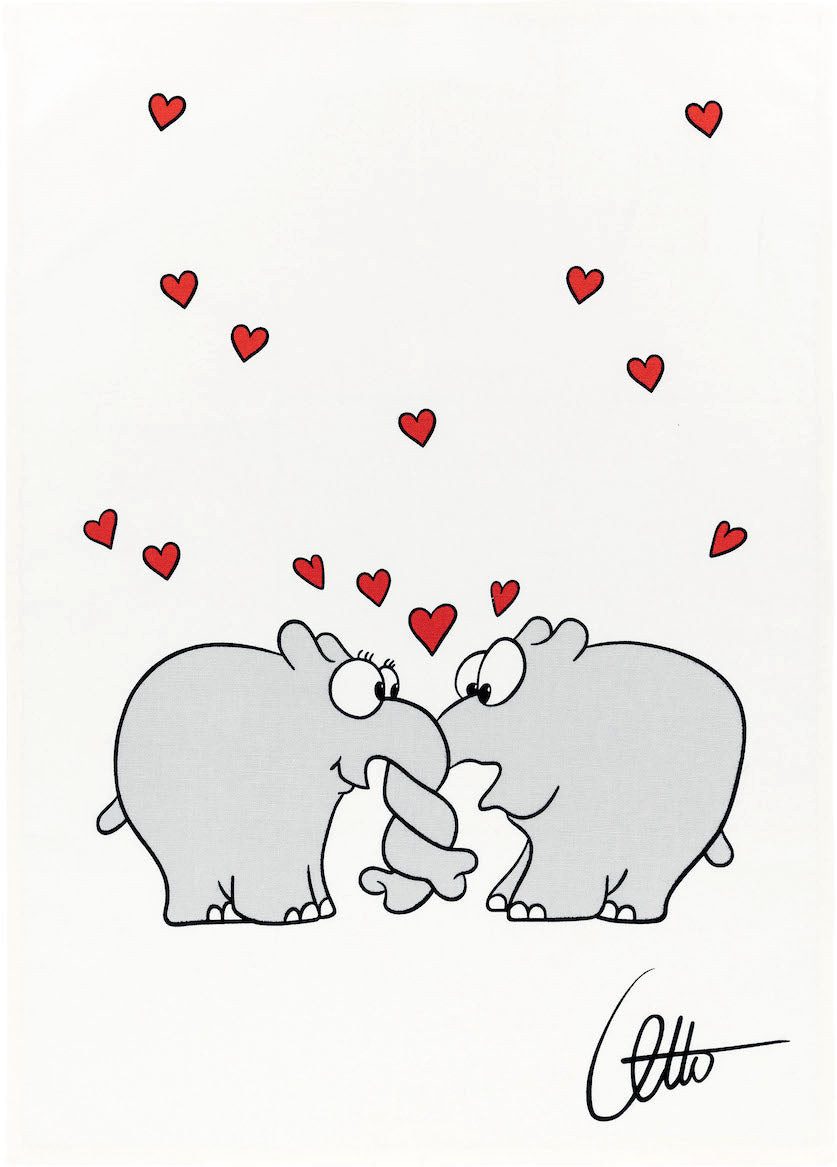 Ottifant Productions GmbH Geschirrtuch Halbleinen Ottifant Geschirrhandtuch by Otto Waalkes Be Different / Ve
