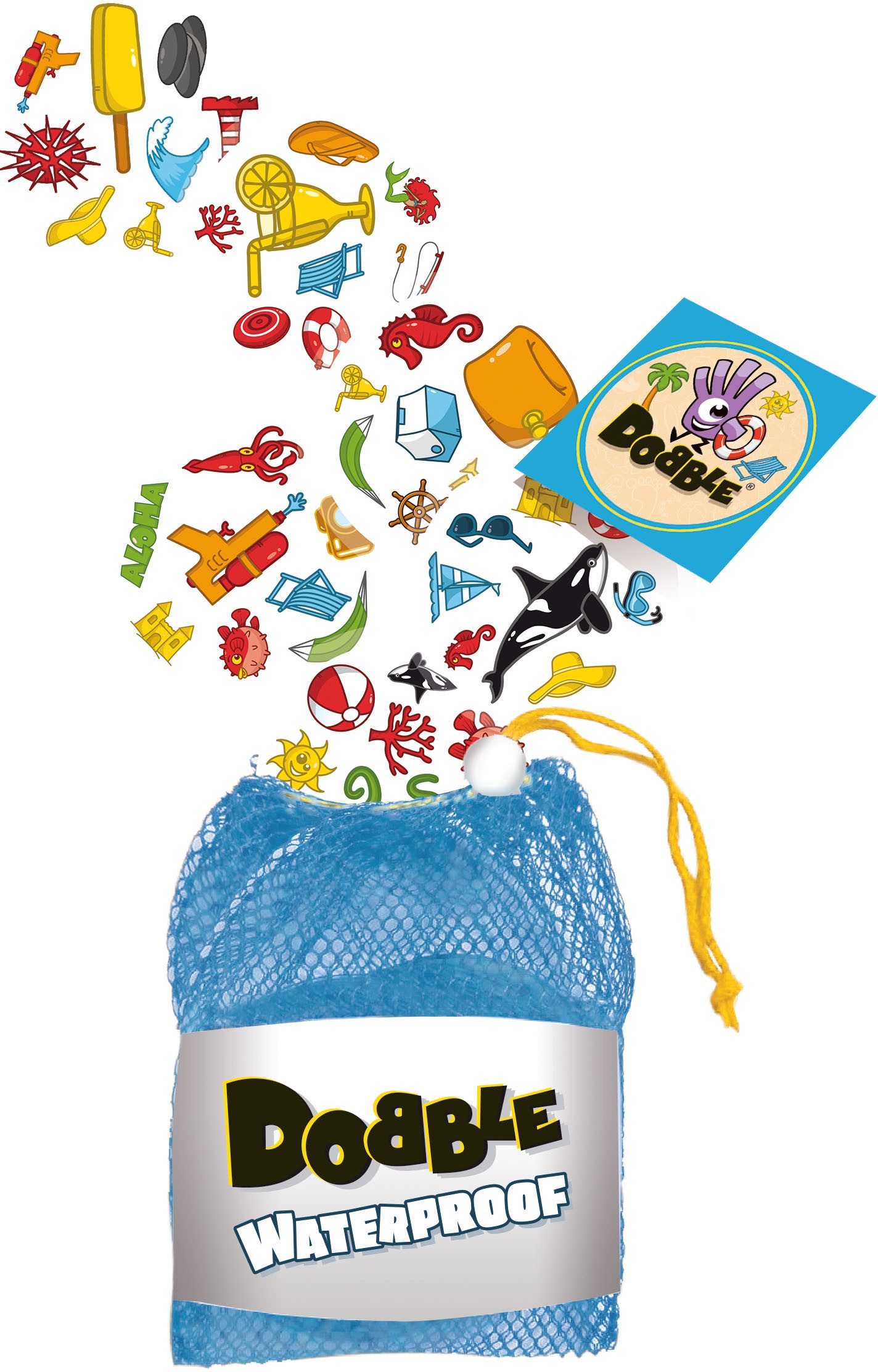 Asmodee Spiel Dobble Waterproof, Reaktionsspiel