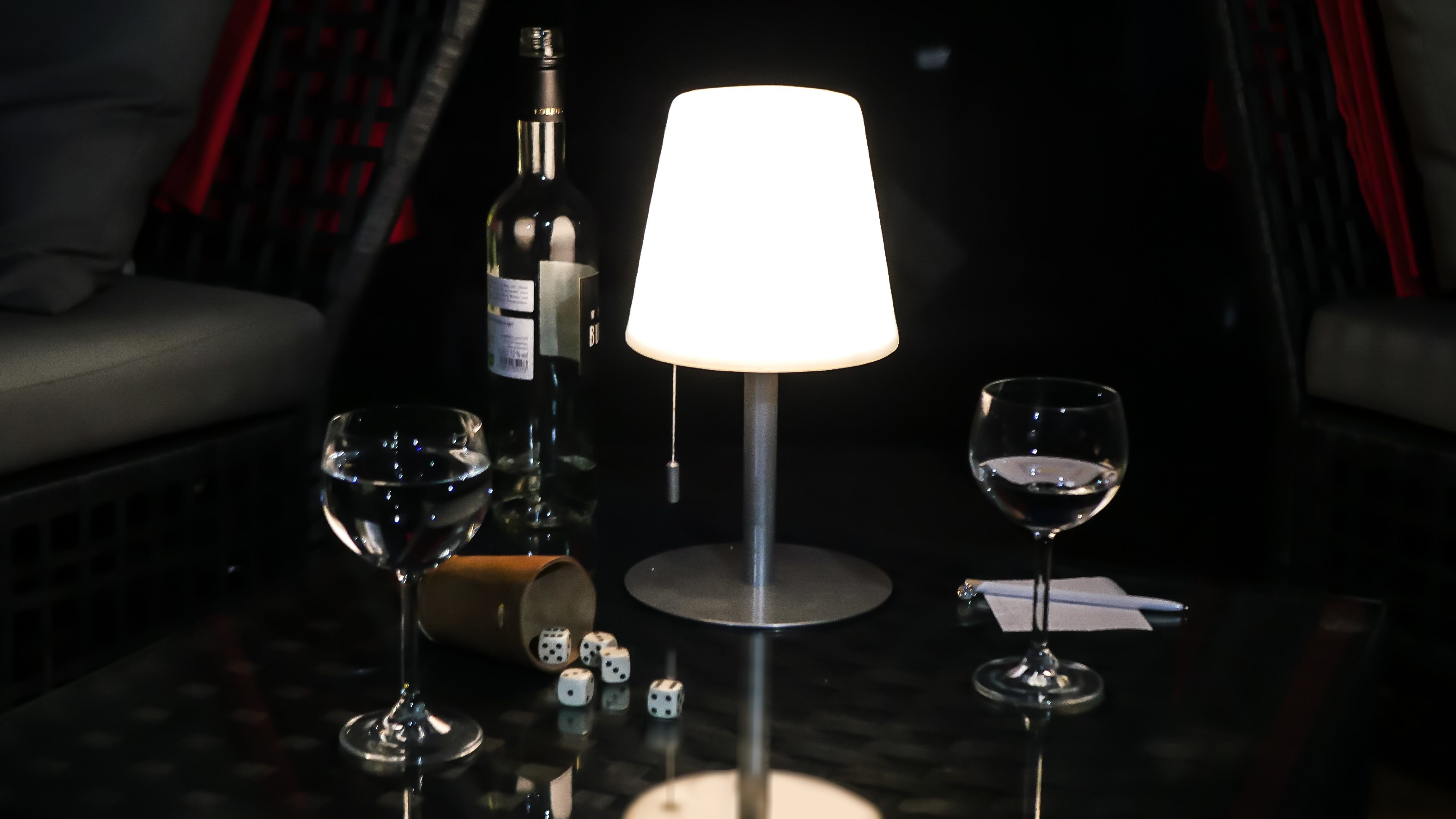 Tischlampe LED Dimmbar Akku 30cm Außen-Tischleuchte Northpoint Warmweiß Tischleuchte 4000mAh Akku