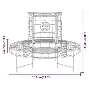 furnicato Gartenbank Baumbank Rund Ø137 cm Schwarz Stahl