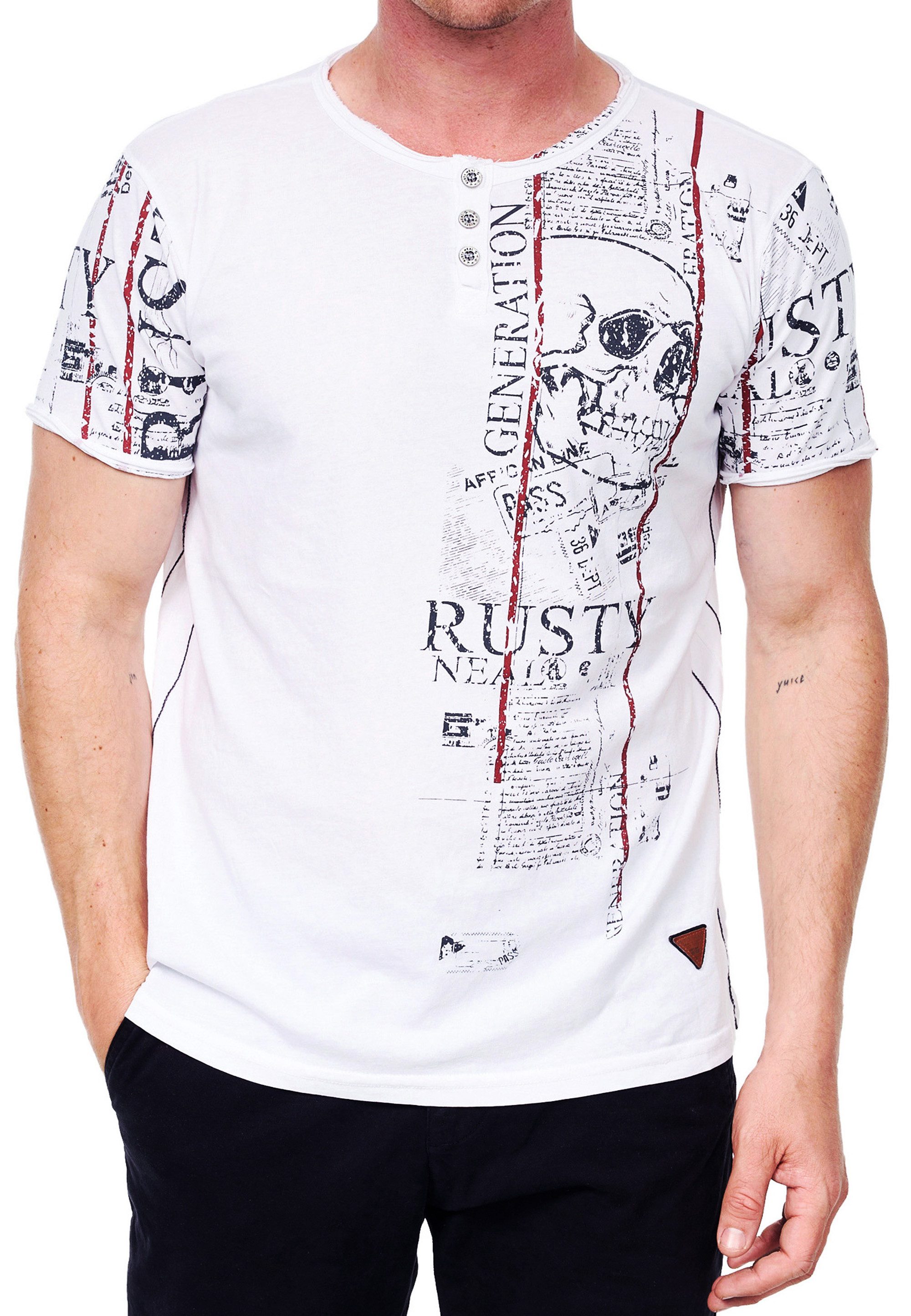 R-NEAL T-Shirt Henley T-Shirt mit Knopfleiste günstig online kaufen