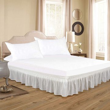 Bettwäsche Bettrock zum Umwickeln Ruffled Solid Bed Rock Elastische 135*200+45cm, FELIXLEO