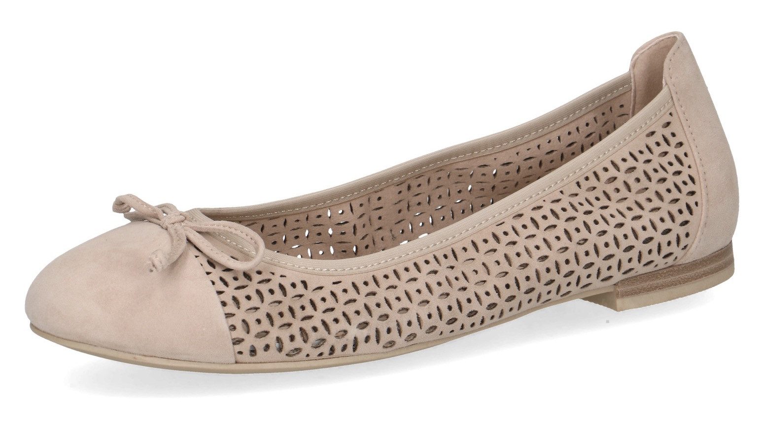 Caprice Ballerina, Blockabsatz, Businessschuh, Bequemschuh mit dezenter Zierschleife