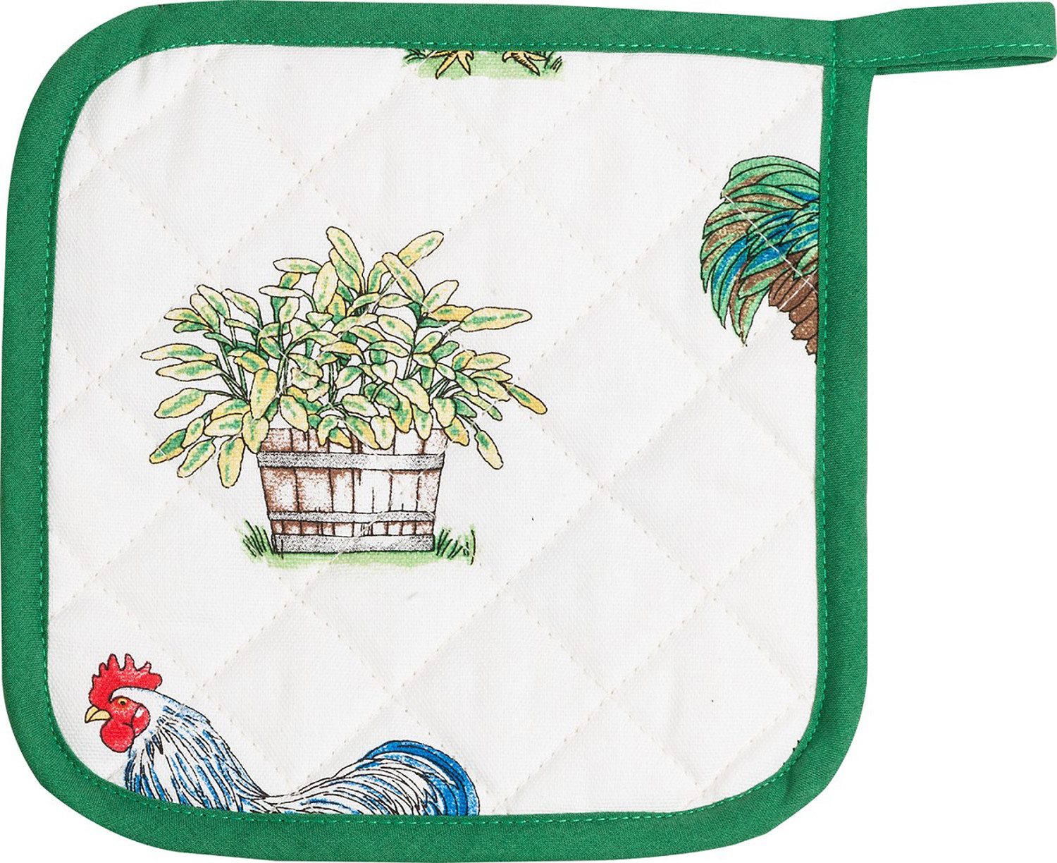 Kracht Topflappen Hühnerhof, (2-tlg., 2-teilig), 2er Set Topflappen, wattiert, ca. 22x22 cm