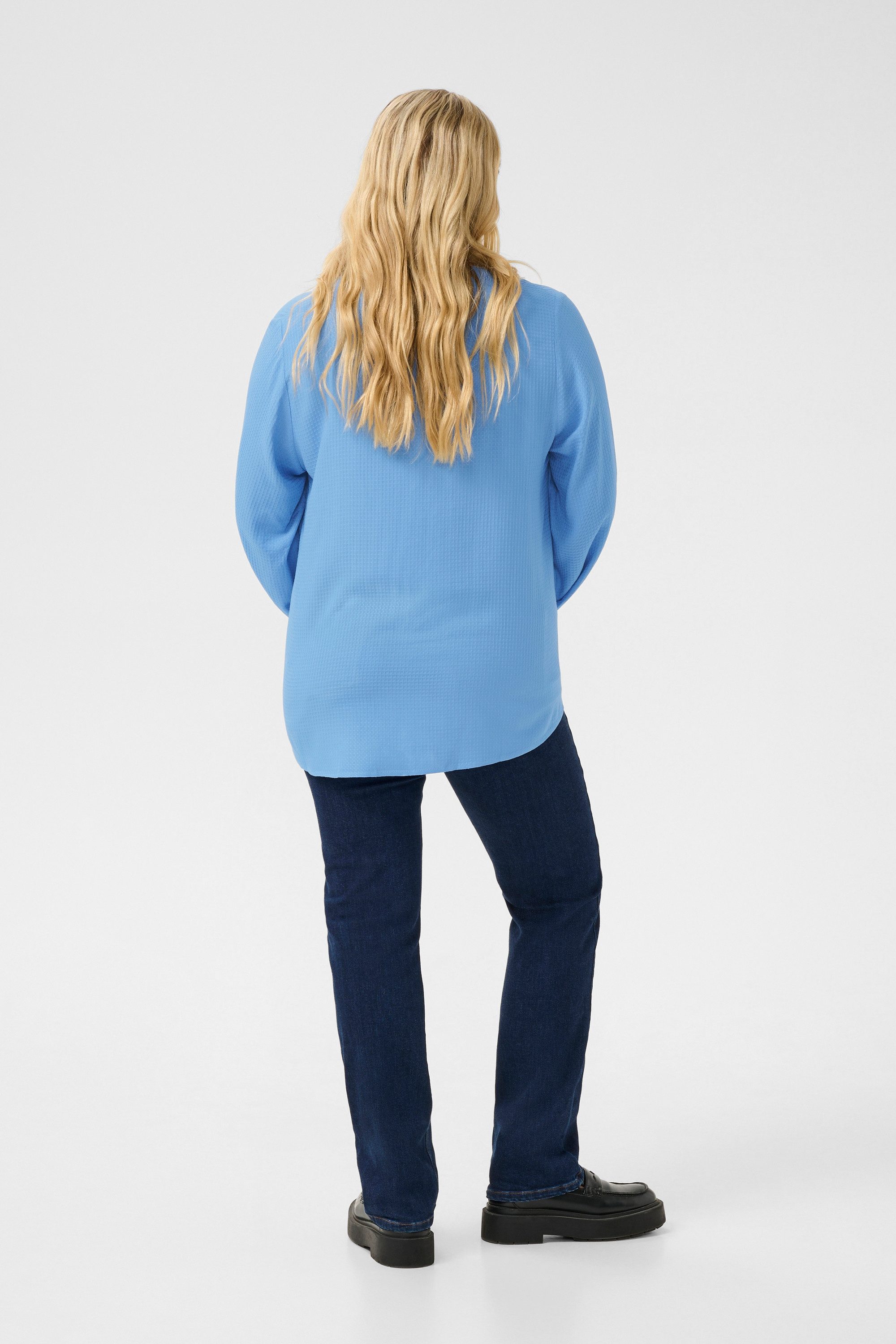 KAFFE Curve Langarmbluse Langarm-Bluse KCmolly Große Größen