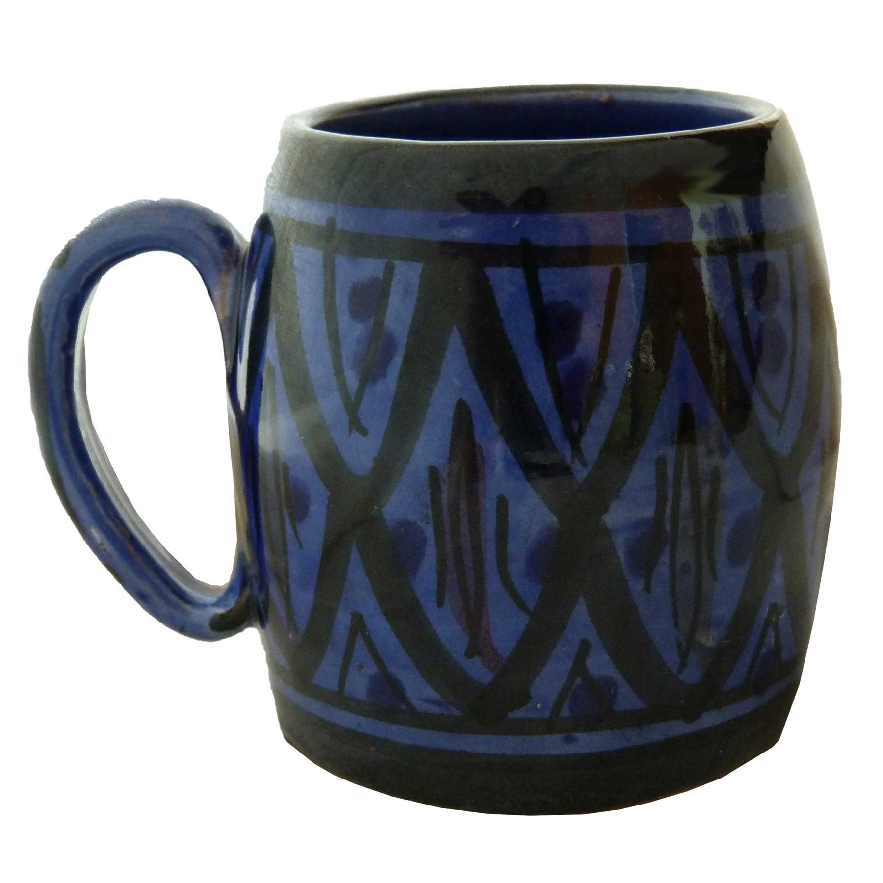 SIMANDRA Tasse Keramik Tasse Klein marokkanische Bemalung handbemalt, Keramik Blau