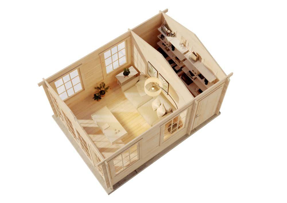 Alpholz Gartenhaus Holz Kim, BxT: 340x460 cm, in Naturbelassen mit 40mm Wan günstig online kaufen