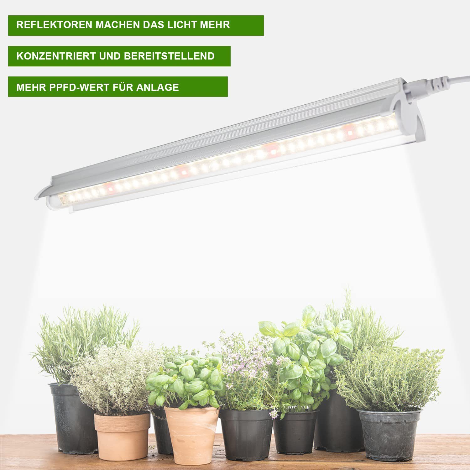 MUPOO Pflanzenlampe Pflanzenlampe Vollspektrum 5000K, 10W, 2PC/4PC pflanzen Gewächshaus Hängend Led pflanzenlicht für Pflanzenlicht