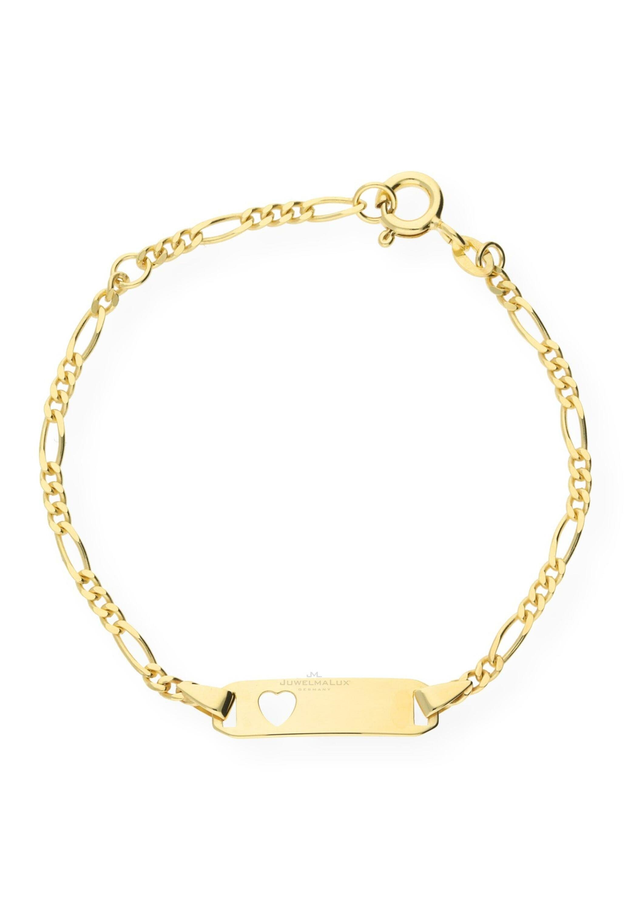 JuwelmaLux Goldarmband mit Gold Kinder-Armband Armschmuck Schmuckschachtel Gelbgold Kinder Herz 333/000, Gravurplatte (1-tlg), Kinder-Armband inkl