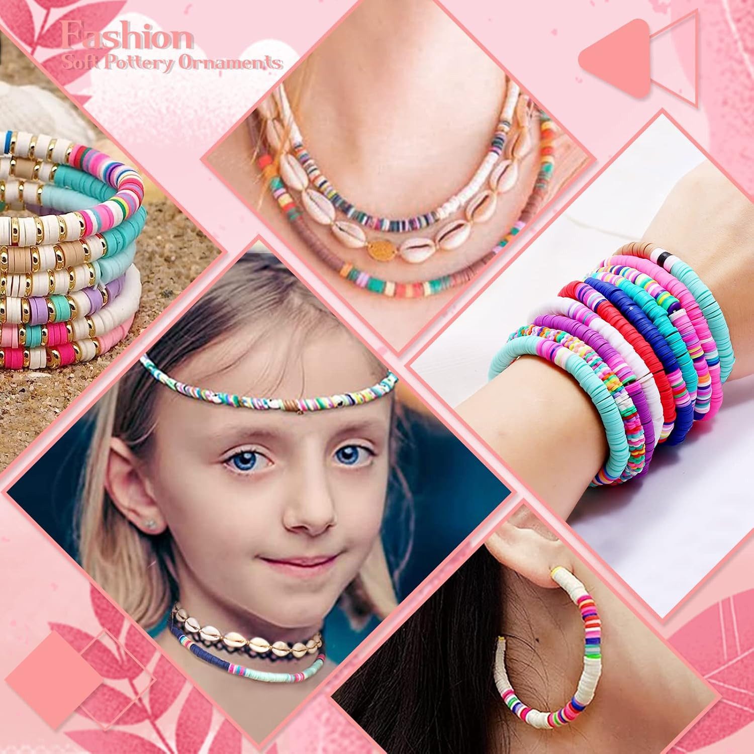 LA CUTE Perlenarmband Set DIY Perlen Schmuckset für kreative Bastelprojekte Schmuckherstellung (DIY Schmuckset für Kinder und Erwachsene, enthält Perlen, Fäden, – Bild 4 von 5