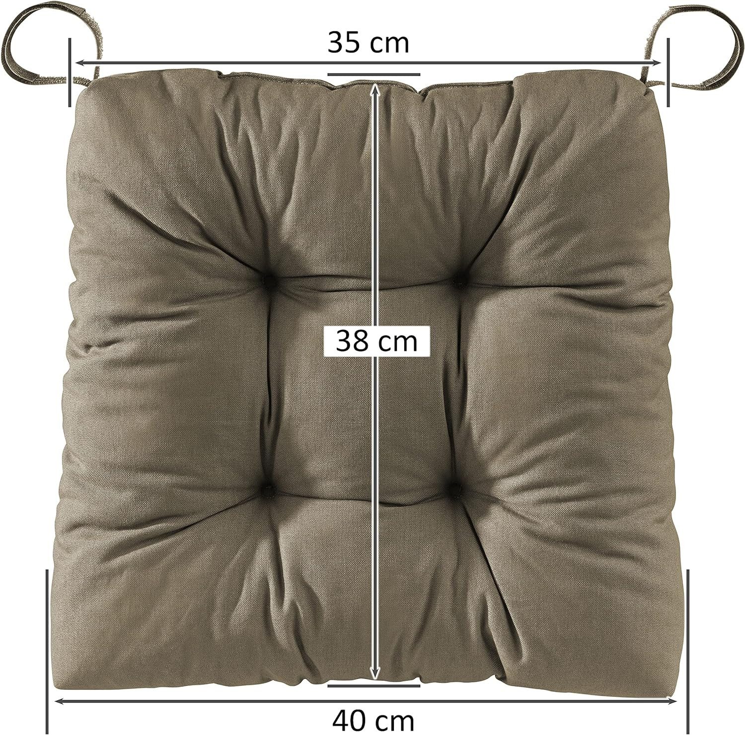 sleepling Stuhlkissen Eva, für Indoor und Outdoor, mit Klettverschluss, abriebfest und langlebig