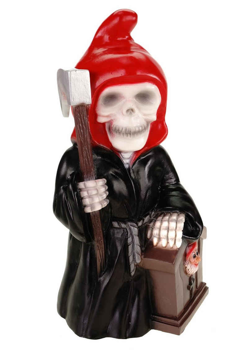 Kremers Schatzkiste Gartenzwerg Gartenzwerg Sensenmann Reaper aus bruchfestem PVC Zwerg Made in Germany Figur