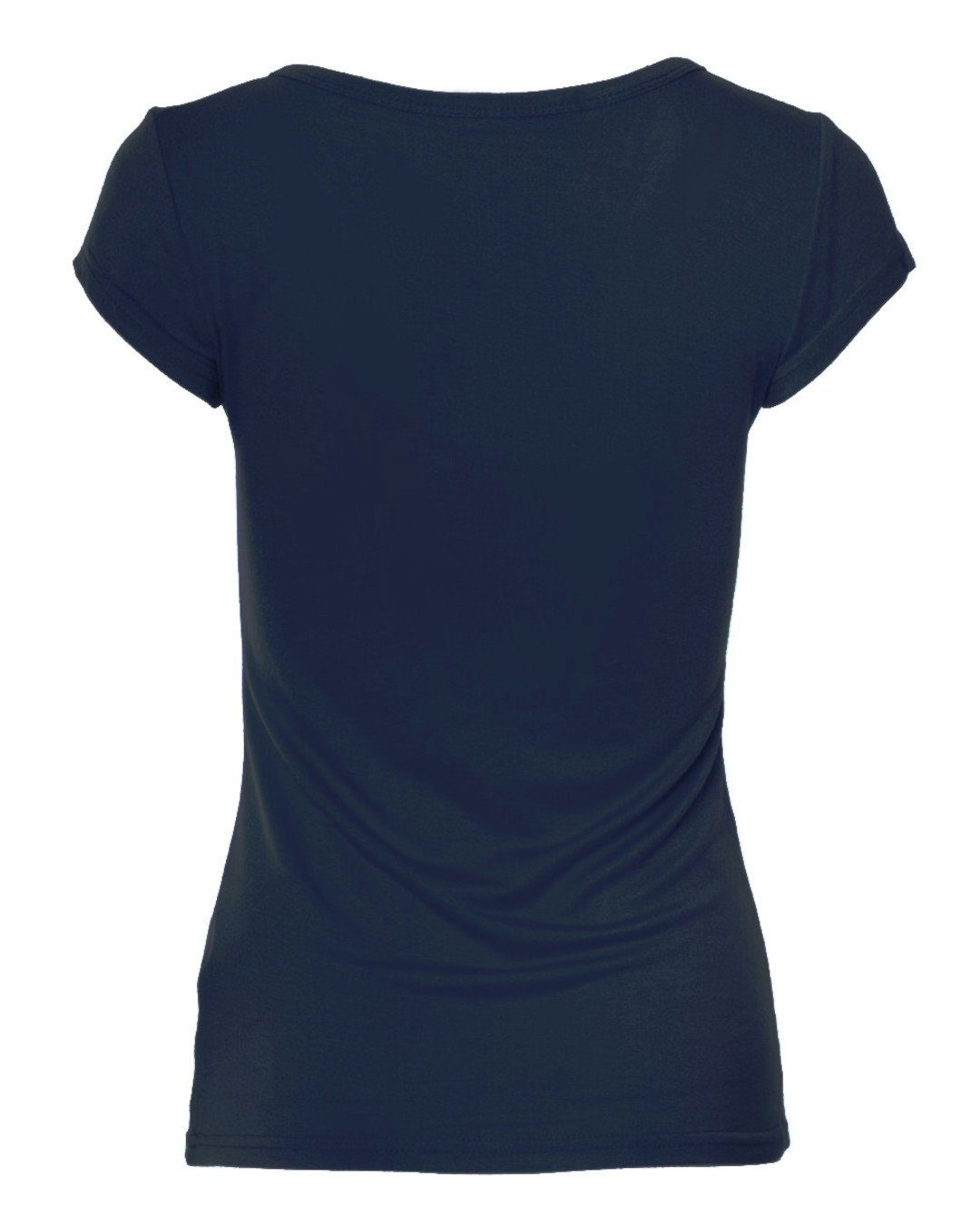 Muse T-Shirt Basic Kurzarm T-Shirt Skinny Fit 1001 dunkelblau