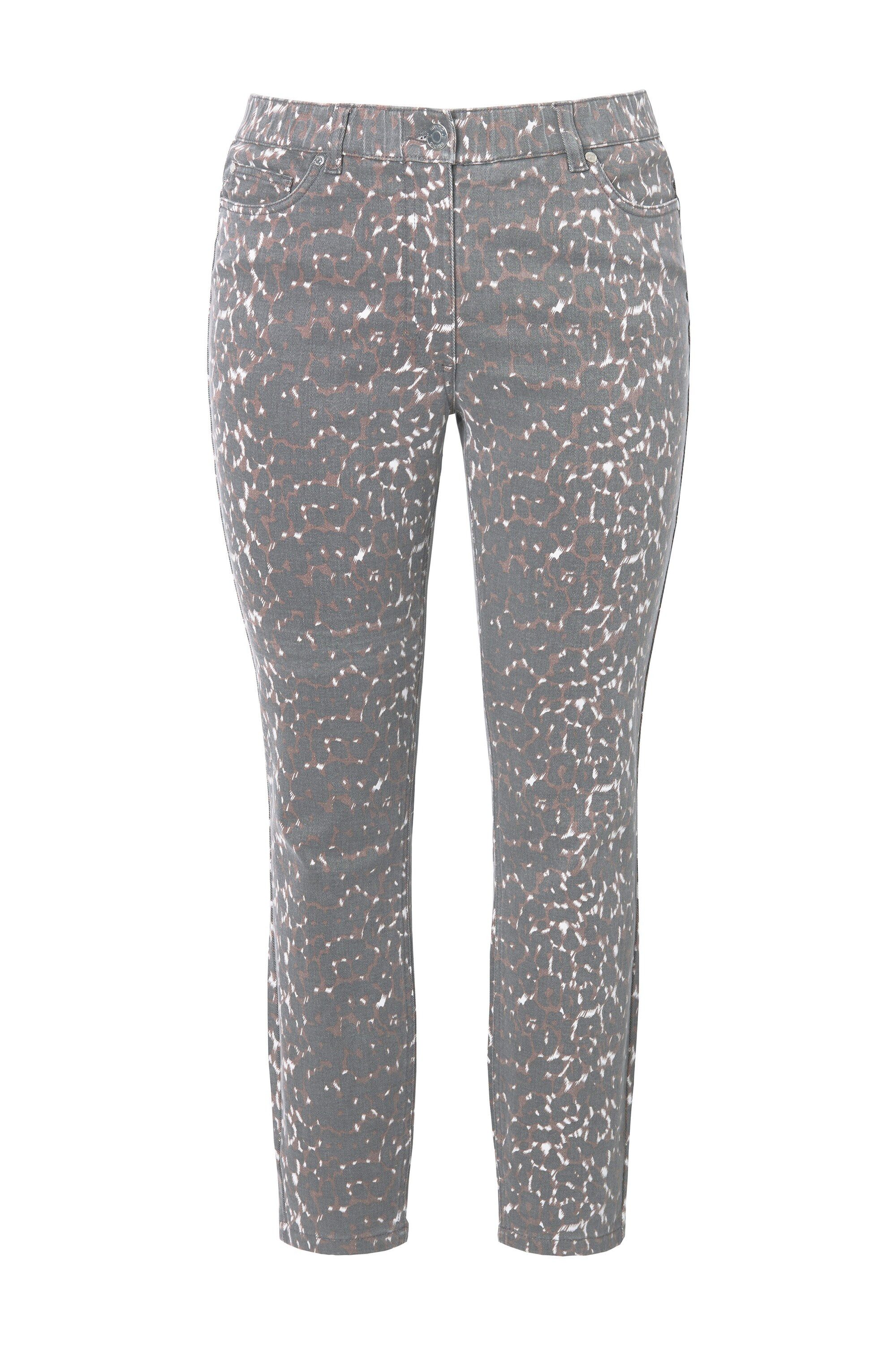Studio Untold Regular-fit-Jeans Skinny-Jeans High Waist Leo-Print 5-Pocket