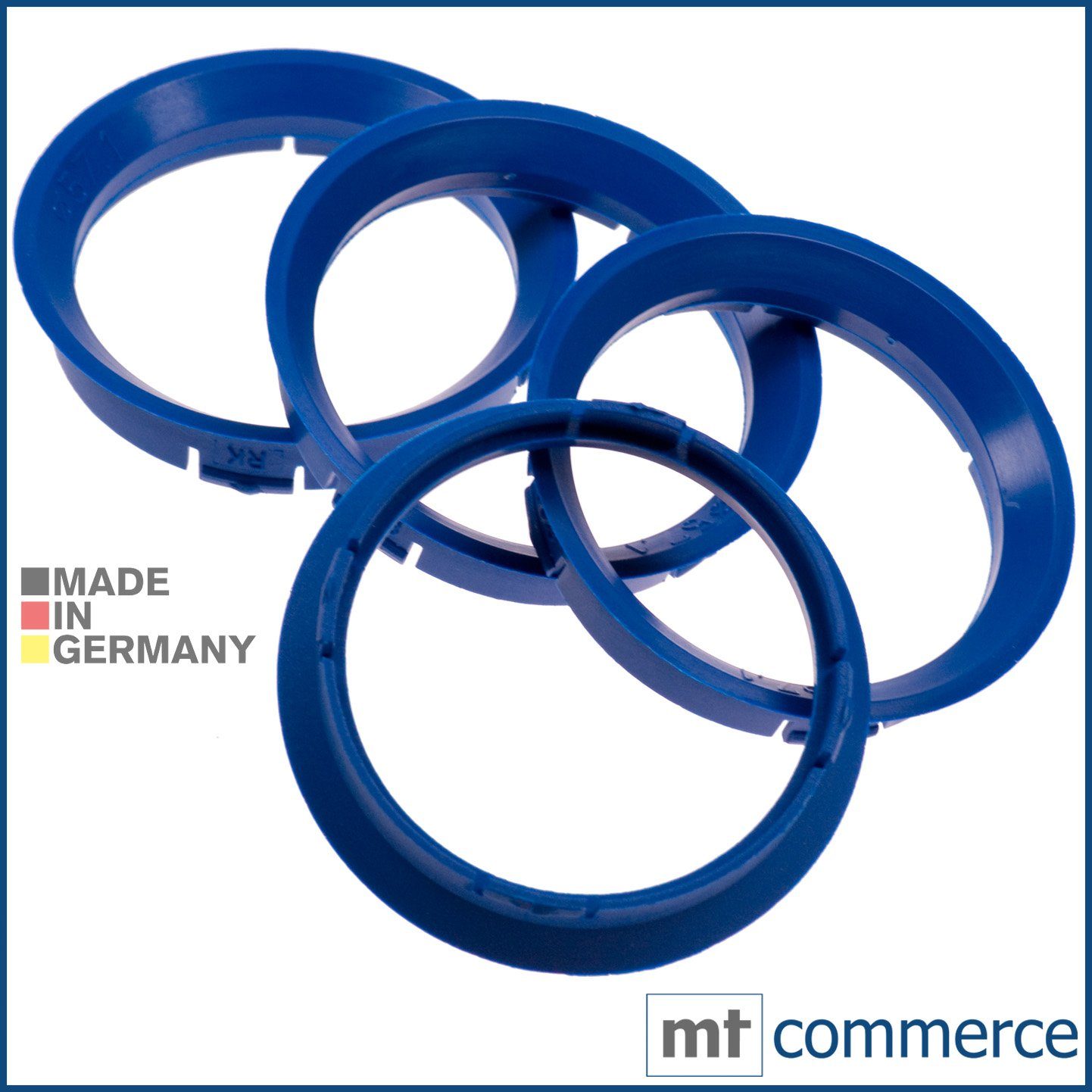 BRANDT AUTOMOTIVE Reifenstift 4X Zentrierringe blau für CMS DBV Proline Schmidt VW Audi Skoda Seat, Maße: 63,3 x 57,1 mm