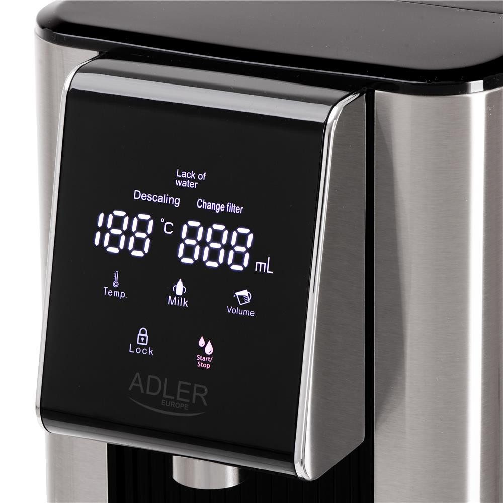 ADLER EUROPE Heißwasserspender AD 1356, 2,5 l, 2600 W, Heißwasser in 5 bis 10 Sekunden 7 Temperaturstufen – Bild 4 von 5