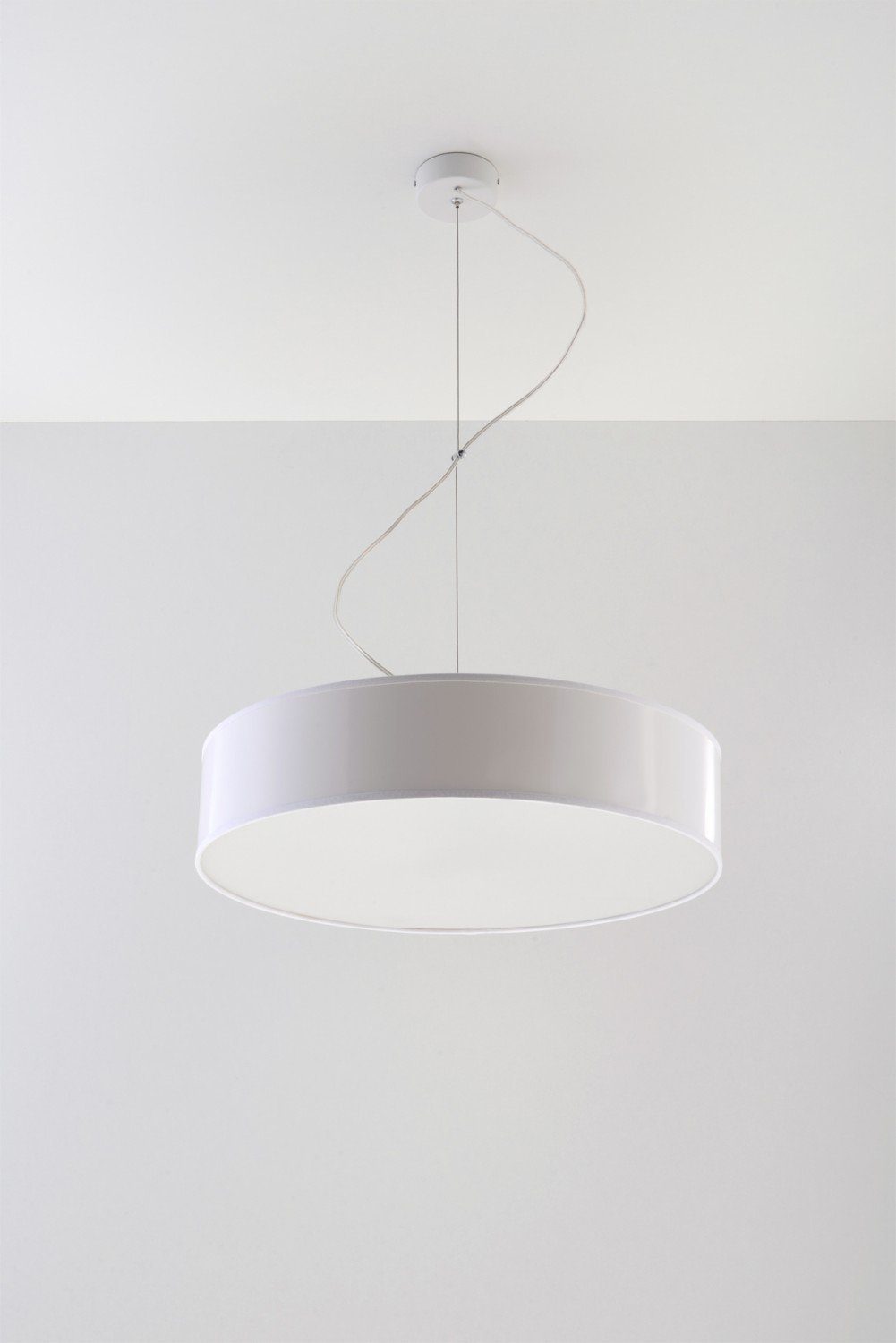Licht-Erlebnisse Pendelleuchte ATISS, ohne Leuchtmittel, Küchenleuchte Weiß  Zylinder modern Esszimmer Hängelampe Lampe