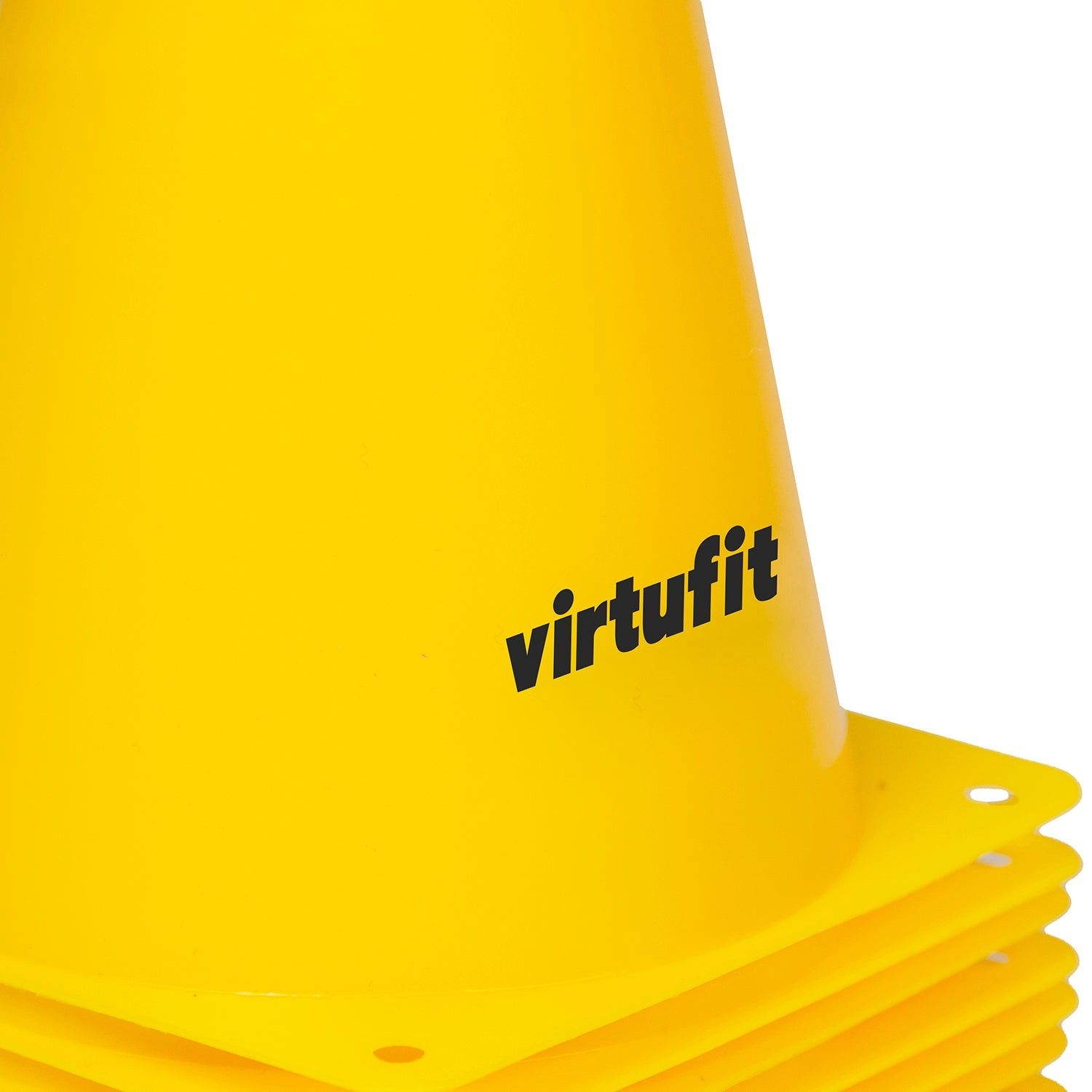 VirtuFit Markierungshütchen VirtuFit Markierungskegel Set 23 cm 12 Stück Gelb für Training