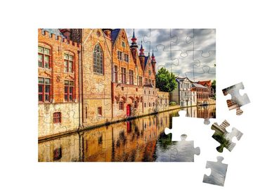puzzleYOU Puzzle Gebäude entlang der Kanäle von Brügge, Belgien, 48 Puzzleteile, puzzleYOU-Kollektionen
