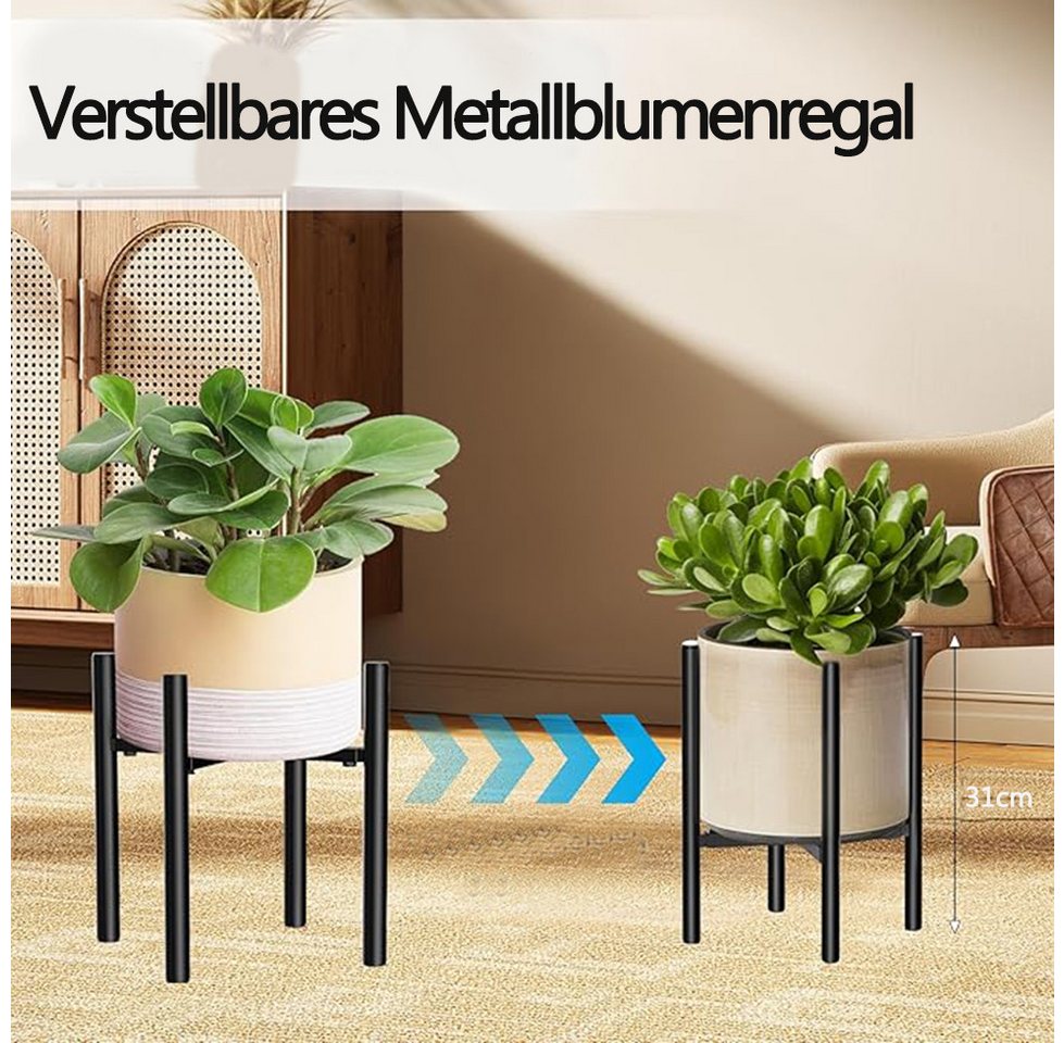 Thumbnail - Auledio Blumenständer Metall Pflanzenständer Blumentopfständer Teleskopierbar von 21-30 cm, Multifunktional, faltbar, St...