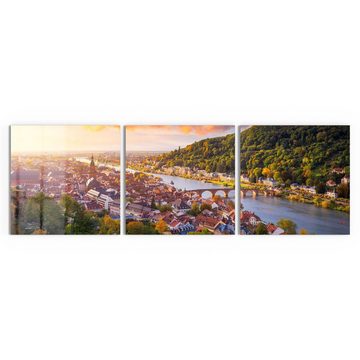 DEQORI Glasbild 'Blick über Heidelberg', 'Blick über Heidelberg', Glas Wandbild Bild schwebend modern