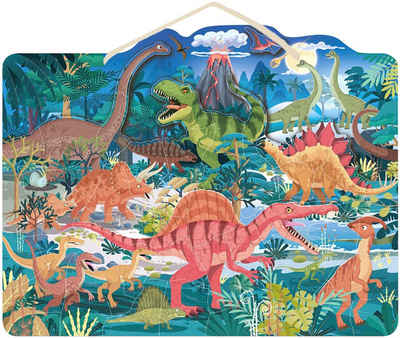 speedy monkey Konturenpuzzle Magnetisches Puzzle Dinosaurier, 48 Puzzleteile, FSC®- schützt Wald - weltweit