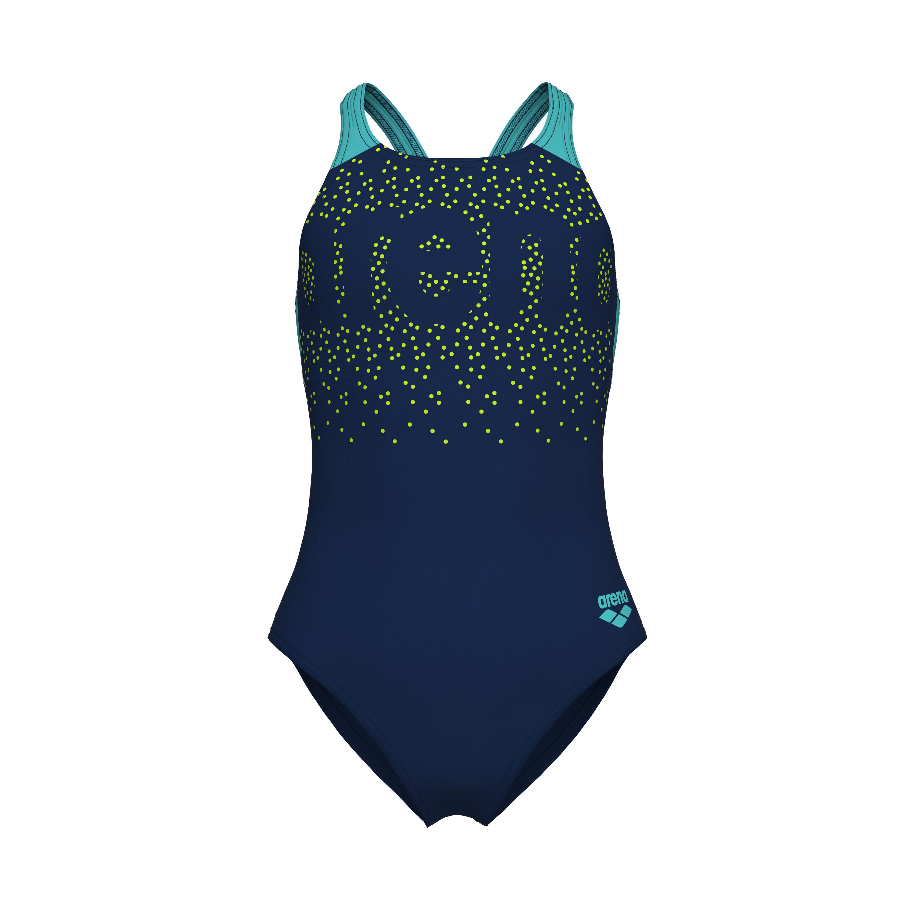 Arena Badeanzug G ARENA PAINTERLY SWIMSUIT V BACK mit UV-Schutz UPF50+, aus MaxFit Eco Material, in Stretchmaterial