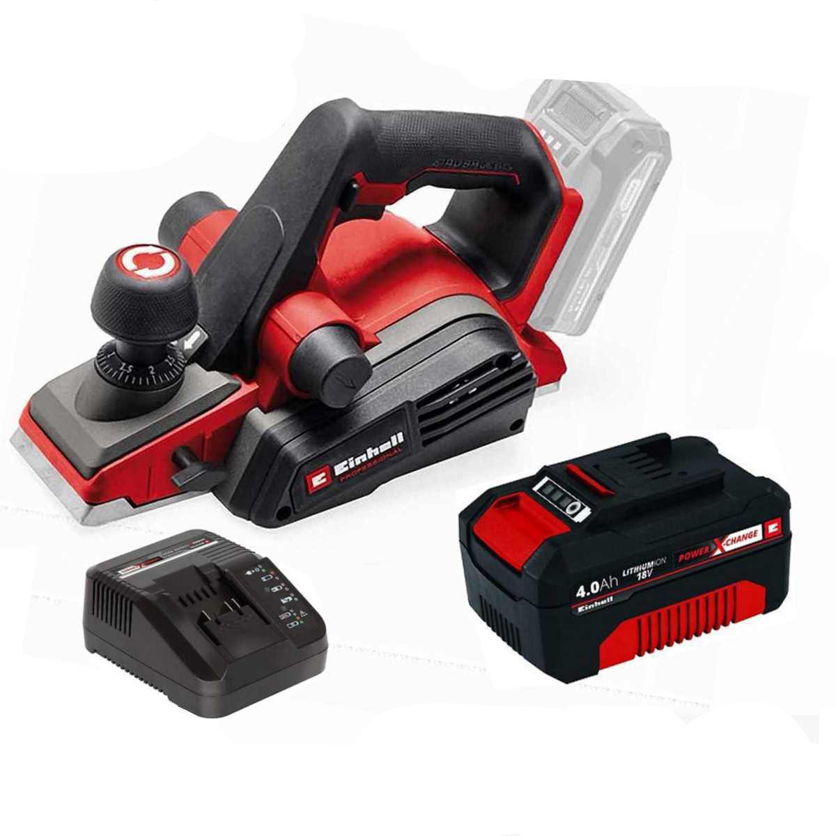 Einhell Akku-Elektrohobel Professional 18V Handhobel TP-PL 18/3 Li BL - Akku 4.0 Ah Ladegerät