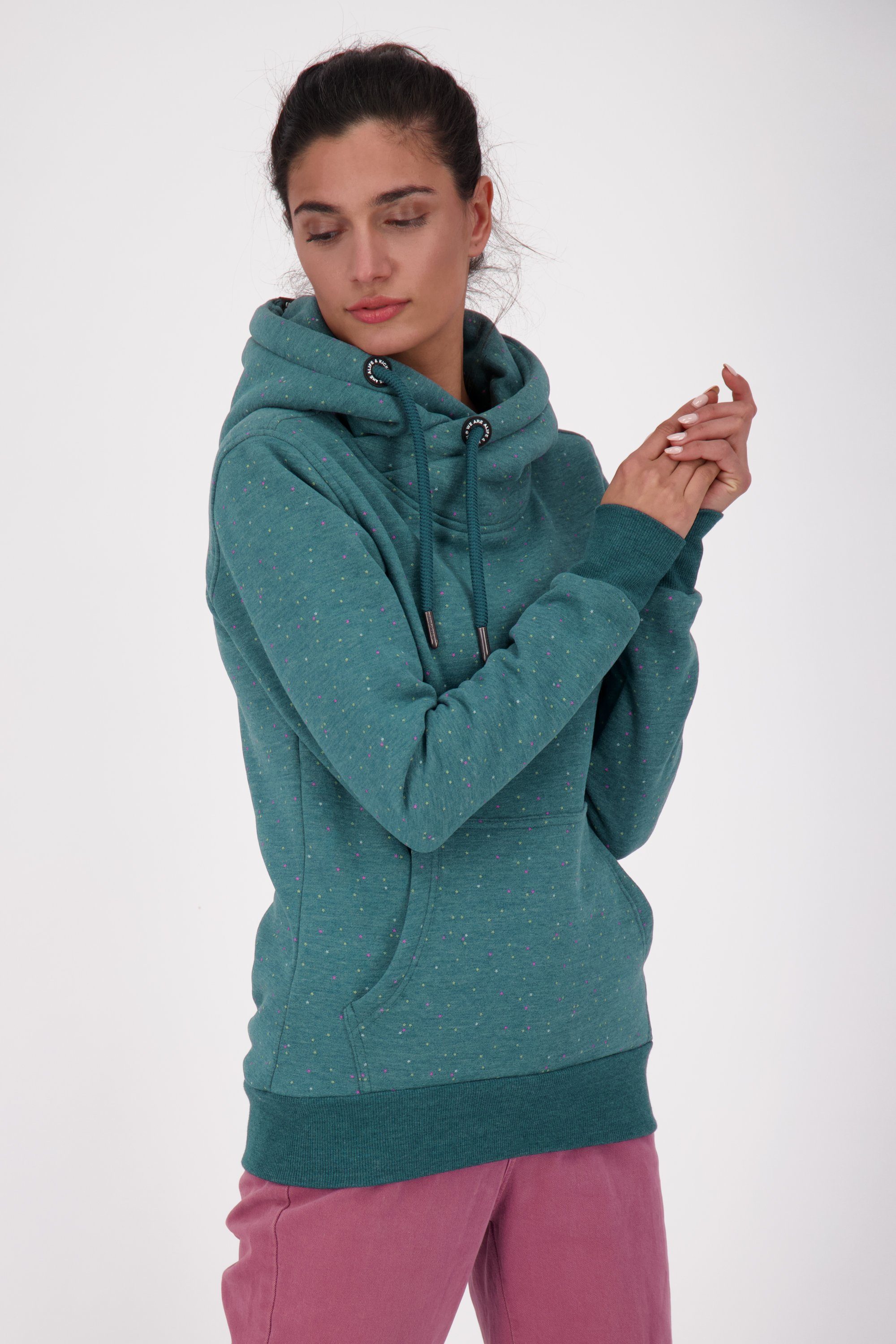 Sweatshirt B Alife SarahAK melange forest & Sweat Kapuzensweatshirt Kapuzensweatshirt, Damen Kickin