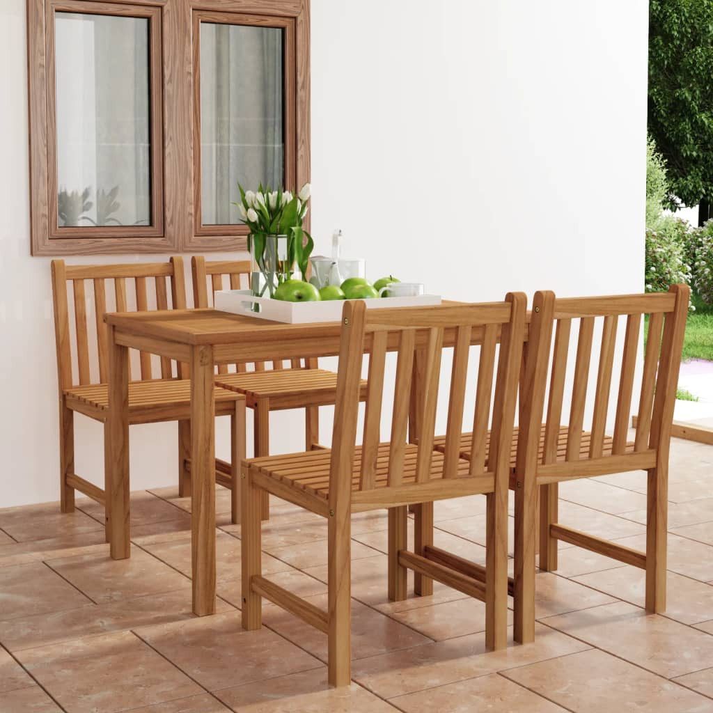 vidaXL Gartenlounge-Set 5-teiliges Garten-Ess-Set 120 x 70 cm Massivholz, (4-tlg)