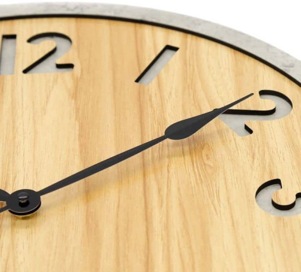 Wanduhr Große Vintage Holzuhr XXL Wanduhr aus Holz Betonoptik