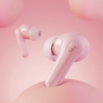 SoundCore Klangqualität einzugehen In-Ear-Kopfhörer (Mit bis zu 32 Stunden Akkulaufzeit kannst du stundenlang deine Lieblingsmusik genießen, ohne unterbrechen zu müssen., 10mm Audiotreiber, intensiver Bass, minimalistisches, in Rosa)
