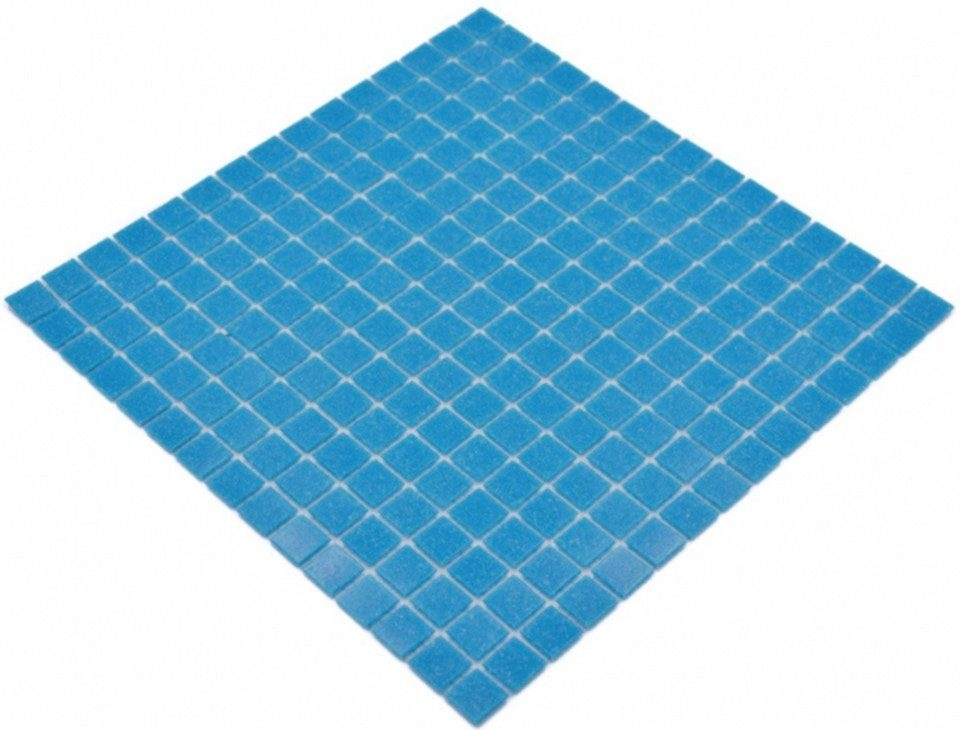 Mosani Mosaikfliesen Glasmosaik Mosaikfliese Lichtblau Poolmosaik