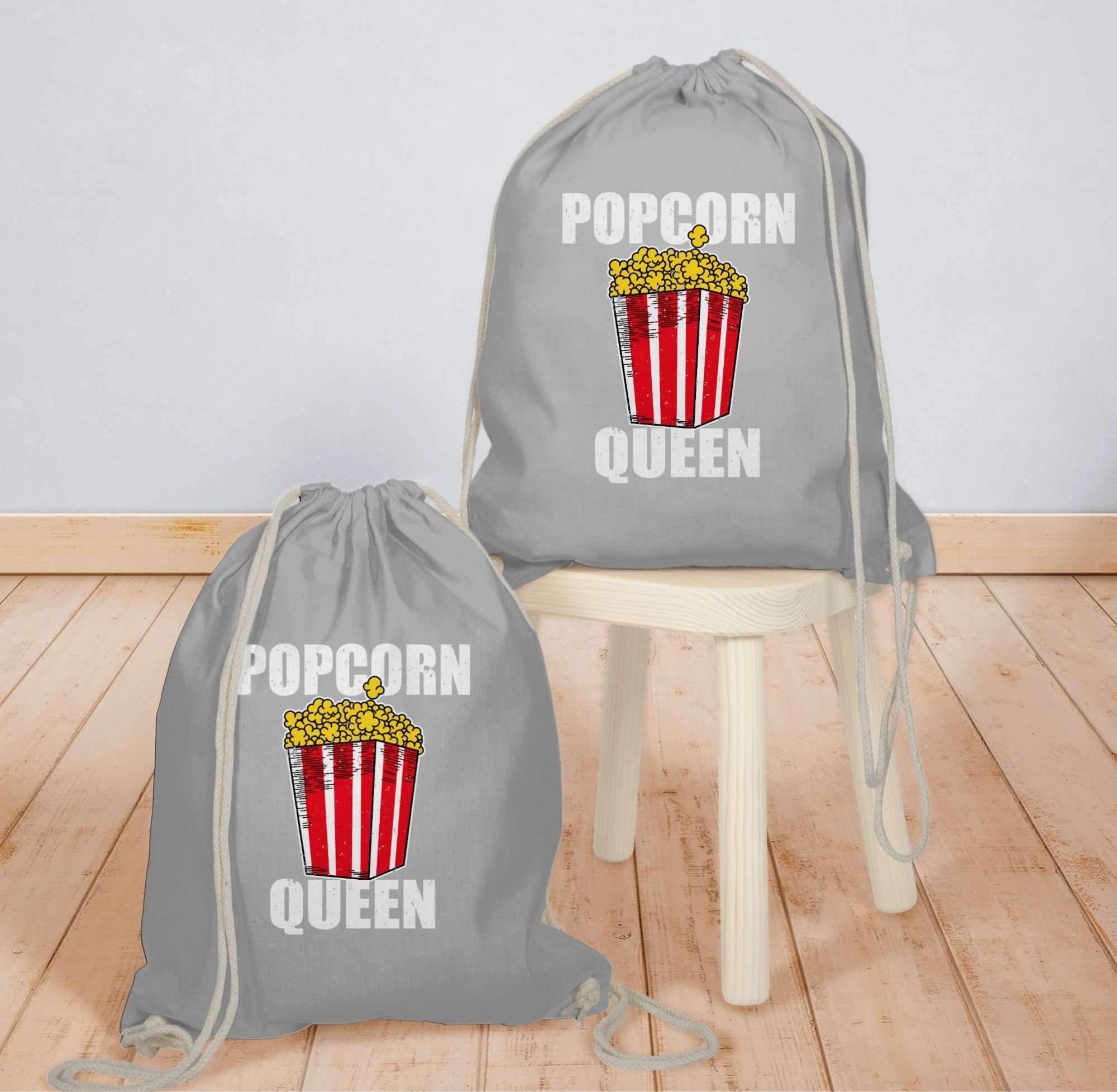 Shirtracer Turnbeutel Popcorn Queen I Knallmais I Puffmais I Popcorn Liebhaber I Pop Corn, Karneval & Fasching