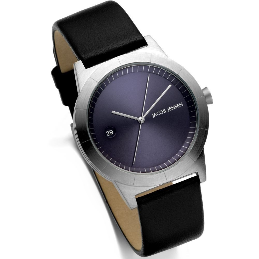 Jacob Jensen Quarzuhr JACOB JENSEN Damen Armbanduhr ASCENT SERIES 151 blau D. 36 mm Datum