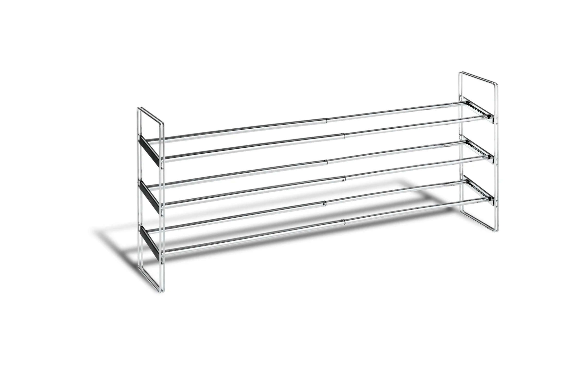 Livarno home Schuhregal Schuhregal ausziehbar ca. B 64–119 x H 50,5 x T 22,5 cm, Einzelartikel, Ausziehbar, verchromt, anpassbare Ablagen