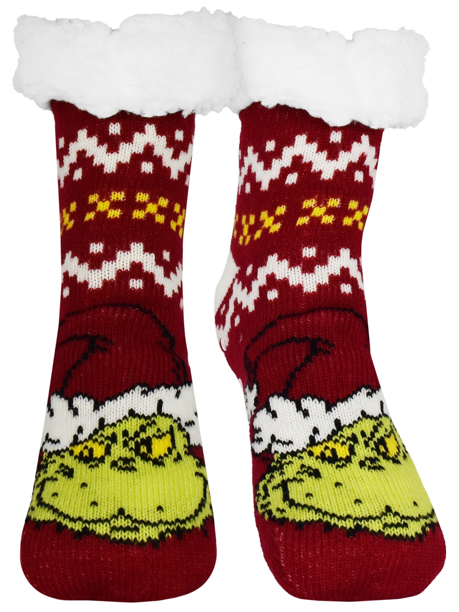 United Labels® Haussocken The Grinch Hüttensocken Haussocken Kuschelsocken Wintersocken Socken Kuschelsocken