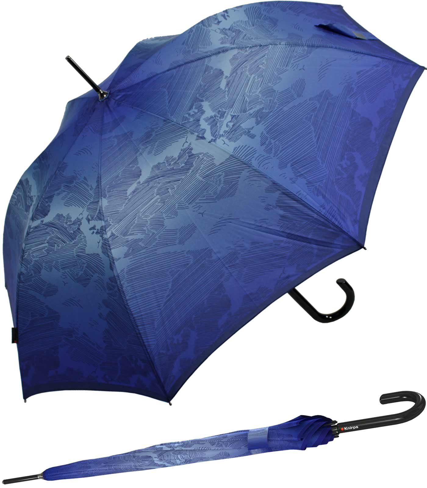 Knirps® Langregenschirm großer, leichter Schirm für Damen mit Automatik, groß, stabil und leicht durch Fiberglas im Dach blau