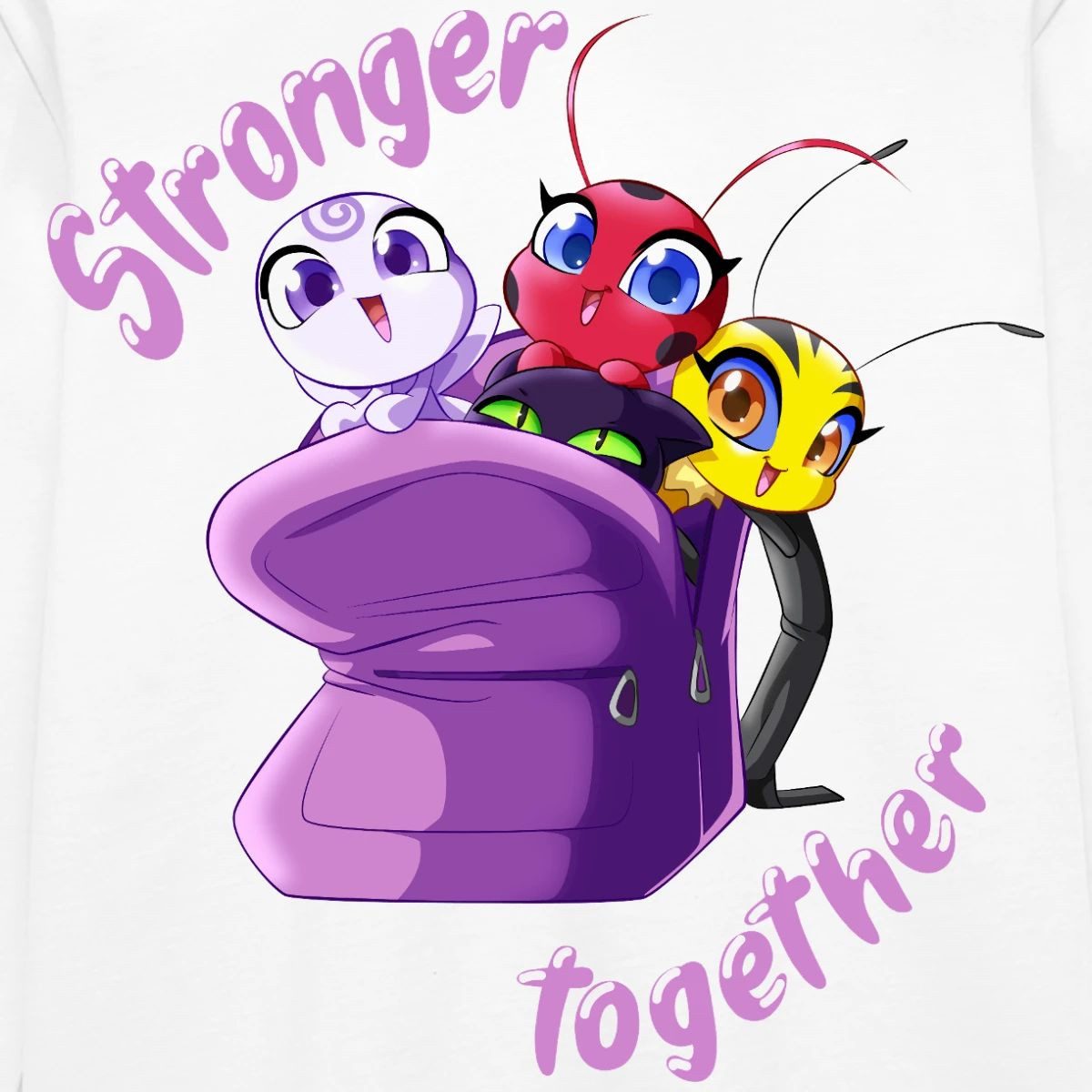Spreadshirt T-Shirt Miraculous Stronger Together Kinder Premium Langarmshirt (1-tlg)