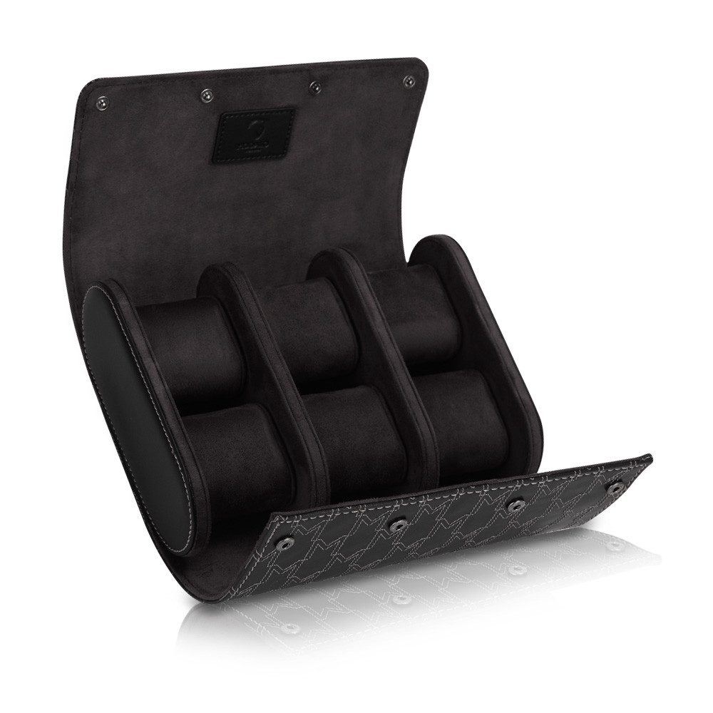 MODALO Uhrenrolle OPTIMUS 6 Uhren (Uhrenbox Uhrenetui Uhrenkasten Uhren Aufbewahrung, Uhrenrolle 6 Uhren)