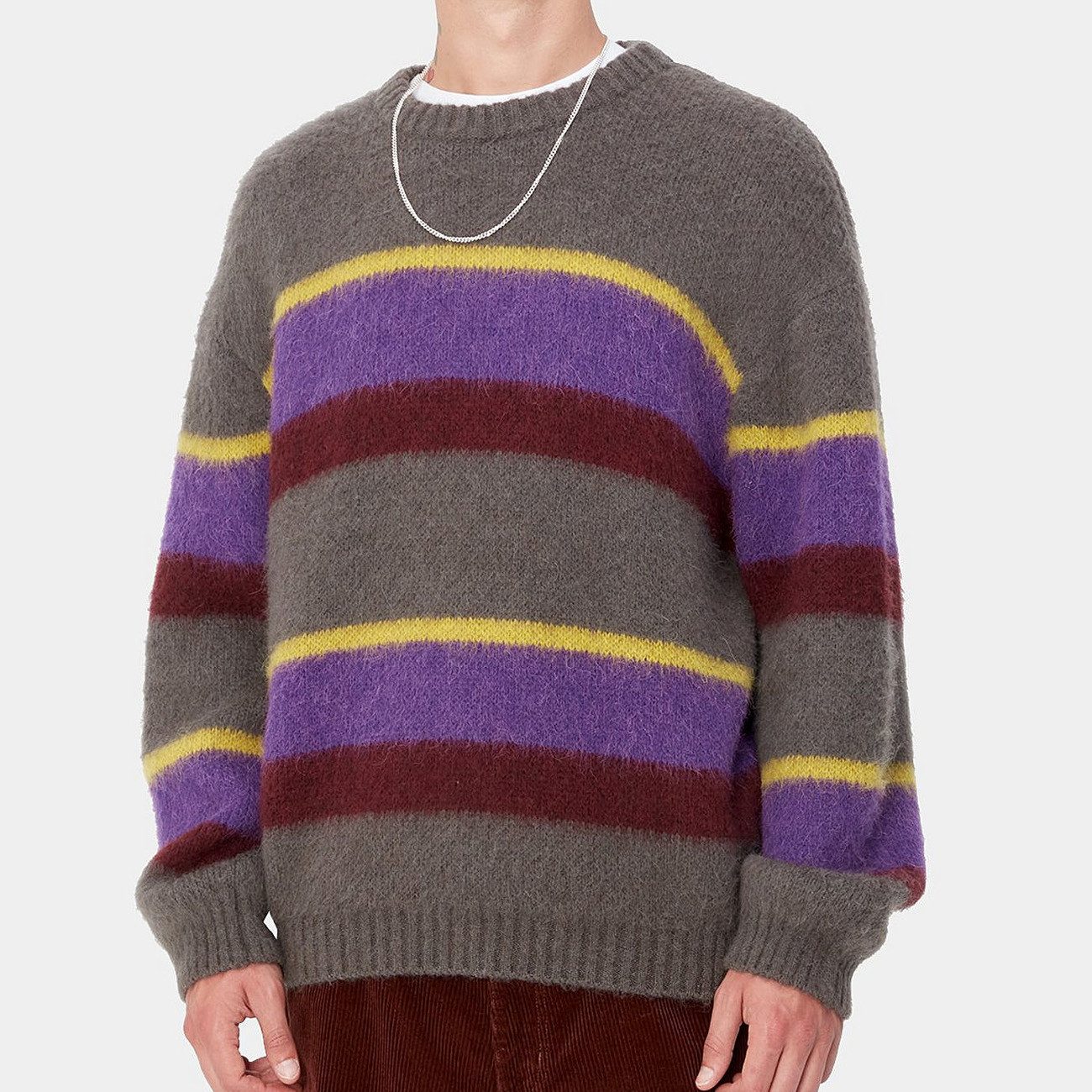 Carhartt WIP Rundhalspullover Carhartt WIP Merton Sweater Herren Sundling Stripe Aura