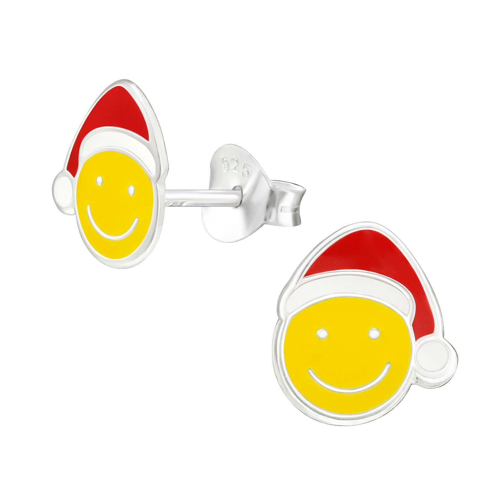 Paar Ohrstecker SMILEY Weihnachtsmütze, 2-tlg.