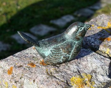 Bronzeskulpturen Skulptur Bronzefigur kleiner Vogel