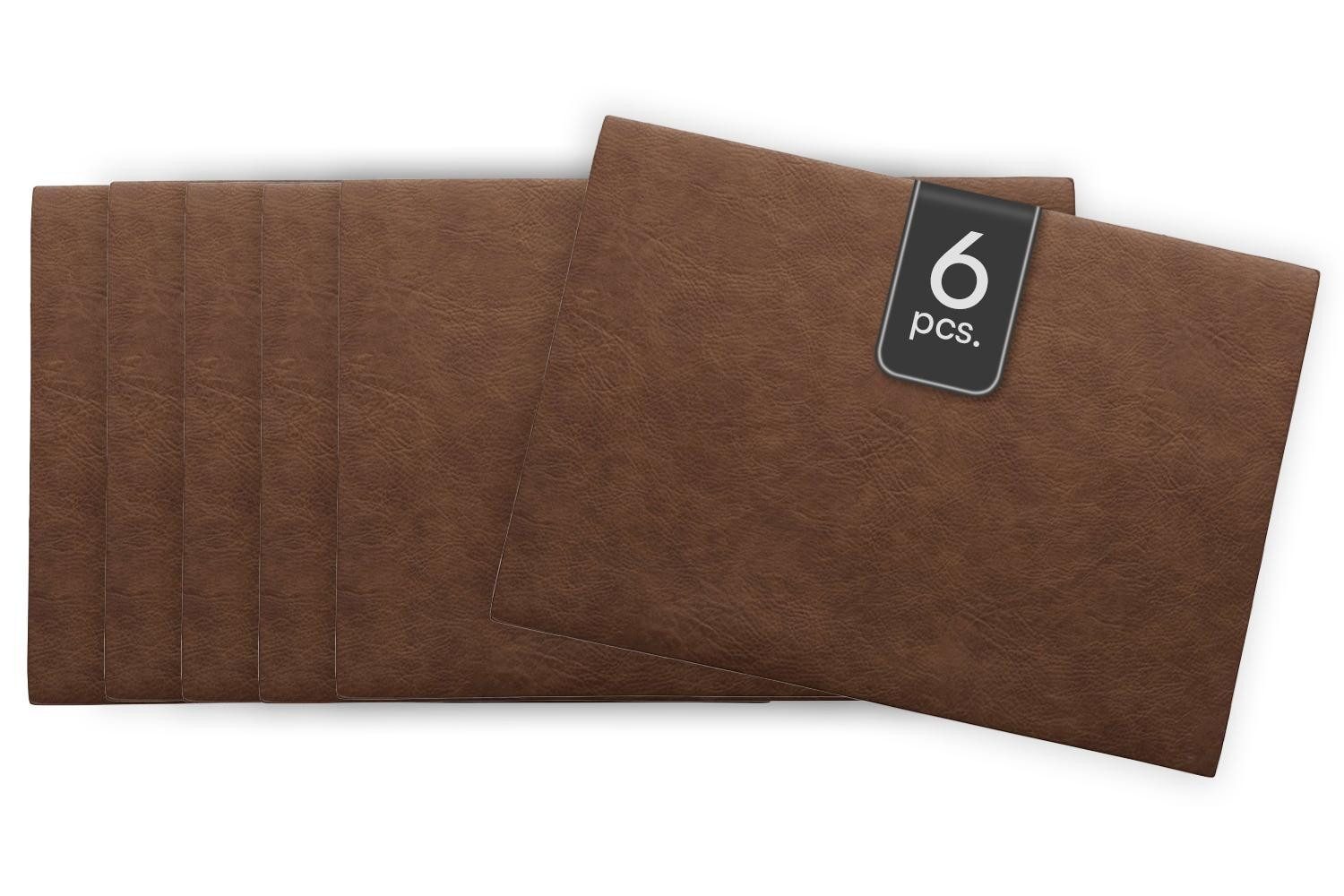 ASA SELECTION Platzset VEGAN LEATHER, Tisch-Sets, Karamell, B 33 cm, (Set, 6-St)