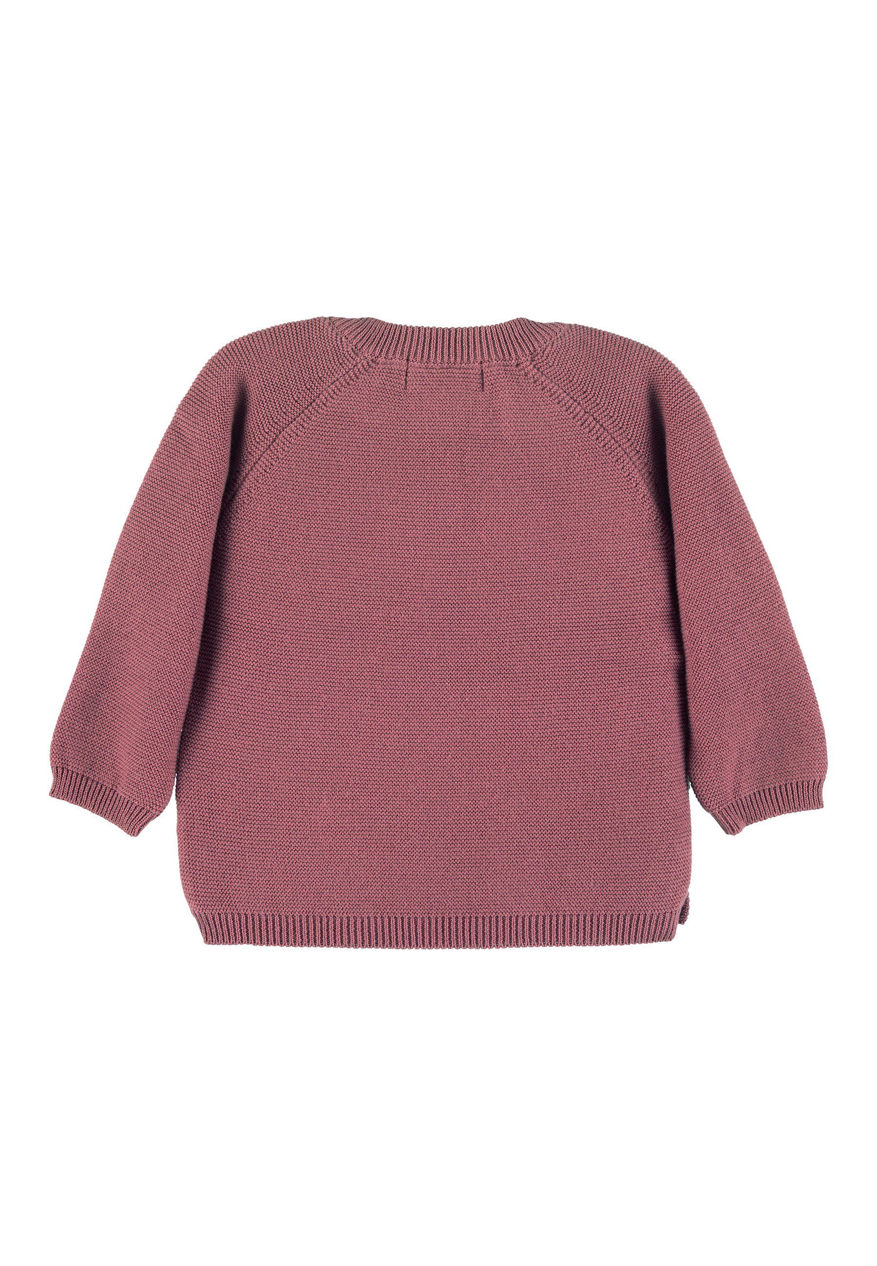 Sterntaler® Kapuzenfleecejacke GOTS Strickjacke (1-St) aus GOTS-Baumwollgarn; mit langer Knopfleiste