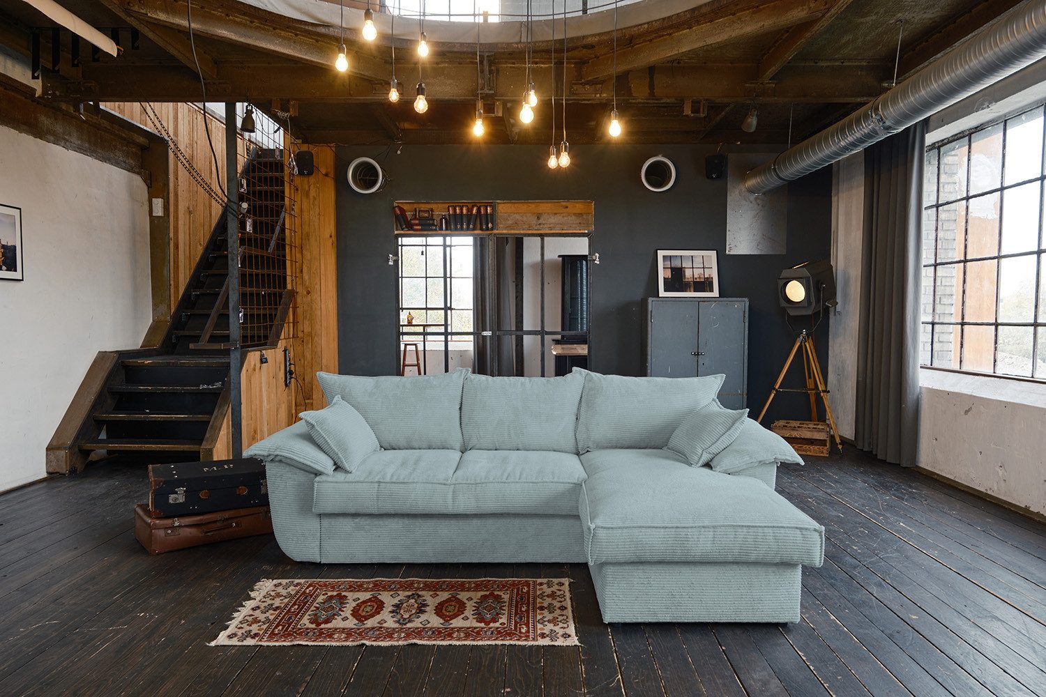 KAWOLA Ecksofa DAMETO, Schlafsofa Couch Cord günstig online kaufen