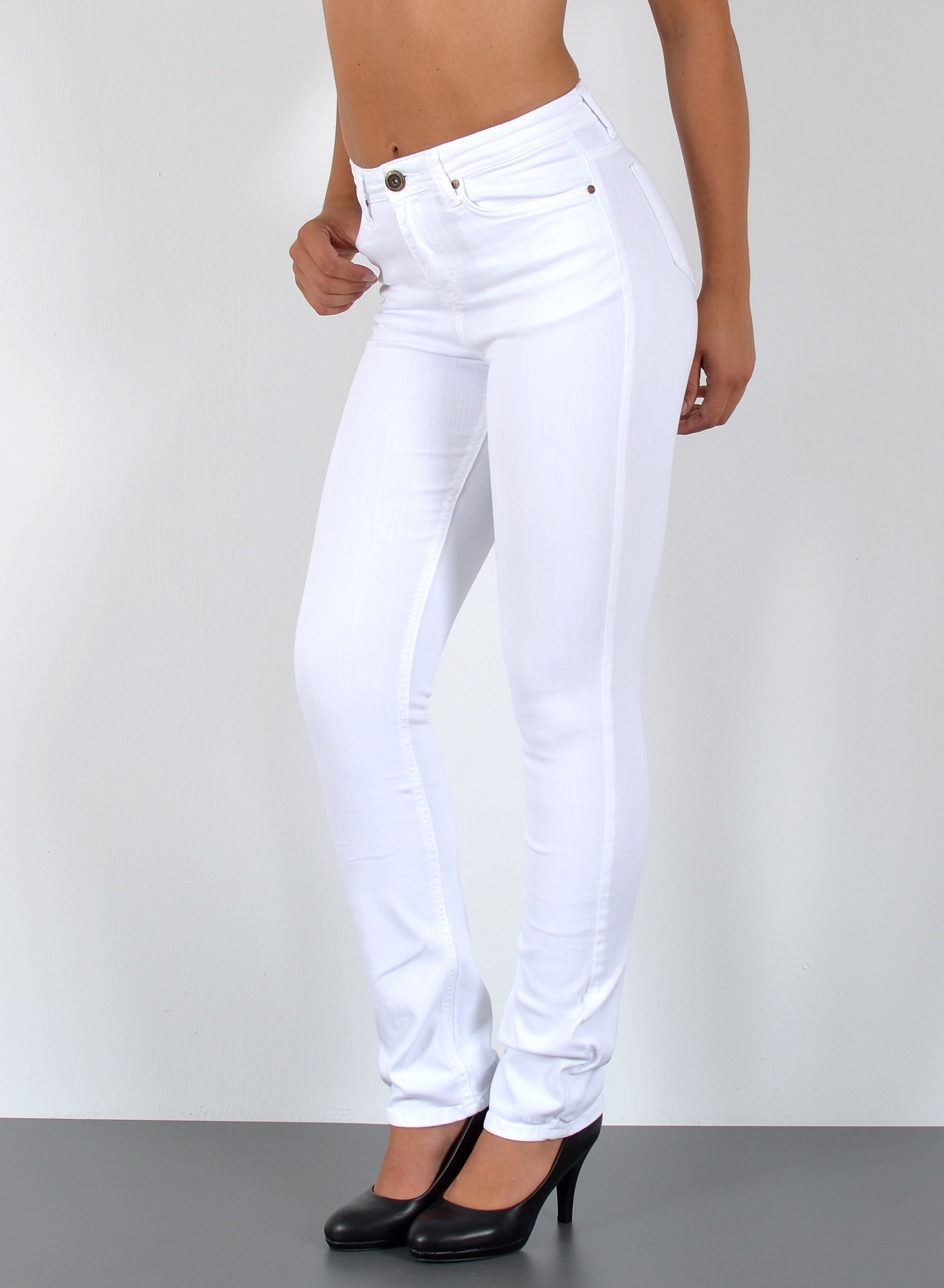 ESRA Stoffhose Damen Straight Fit Hose High Waist Business-Hose bis Große G günstig online kaufen